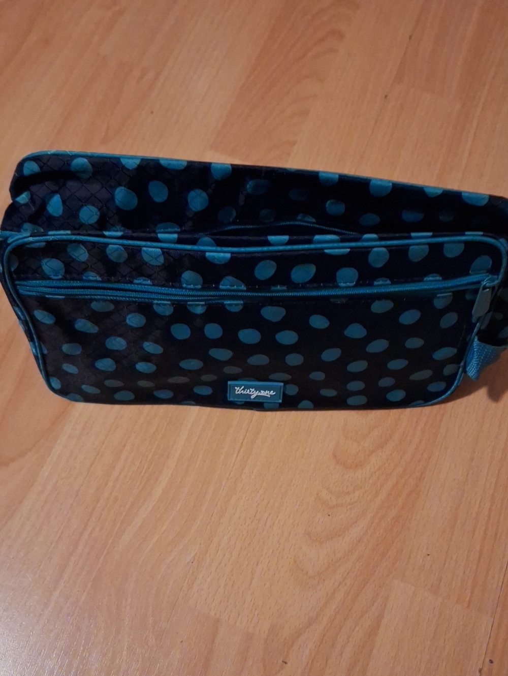 Thirty-one Polka Dot Cosmetic Bag in Black & Blue